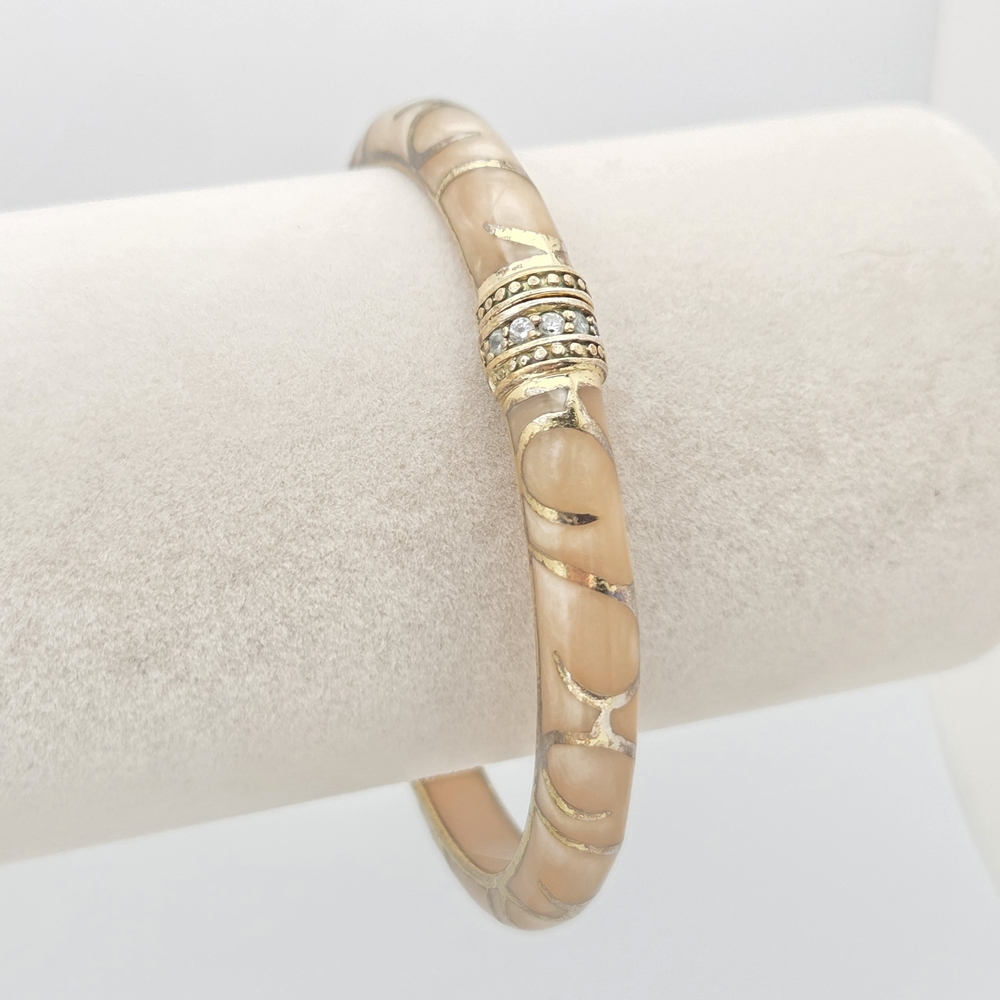 Cristina Sabatini Designer 18K Gold Plated Resin Clamper Bangle - Picture 2 of 16
